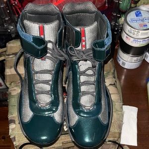 Prada calzature uomo high tops in patent leather
